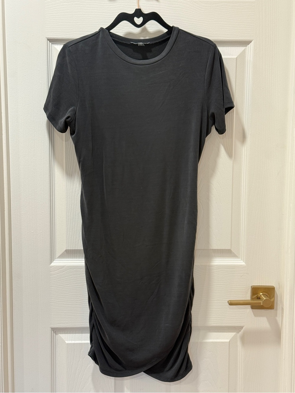 Express Women’s Black Short-Sleeve T-Shirt Dress, Size Small
